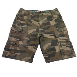 Iron Co. Cargo Shorts Men's Size 34 Camo Utility Hiking Outdoors